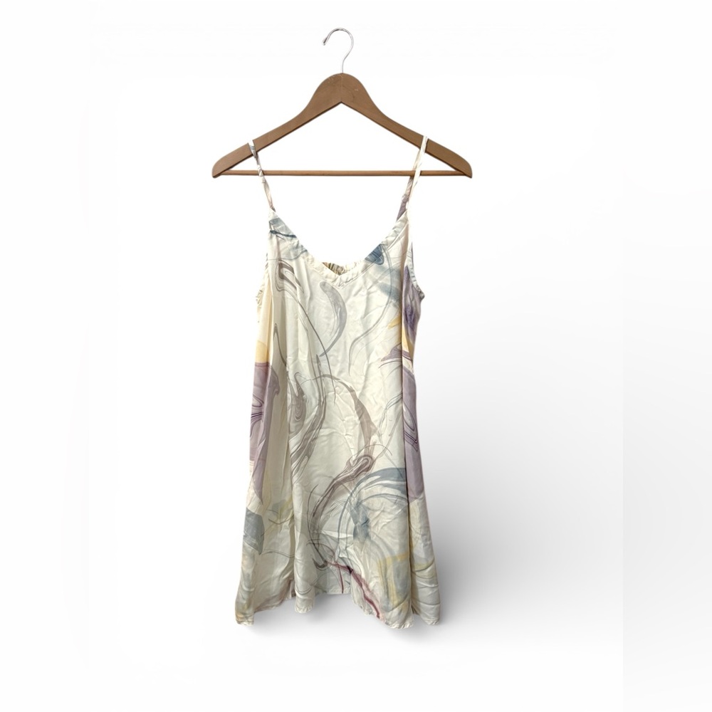 Athleta Abstract Cupro Slip Dress Multicolor Size Medium Calm Cool Pajama